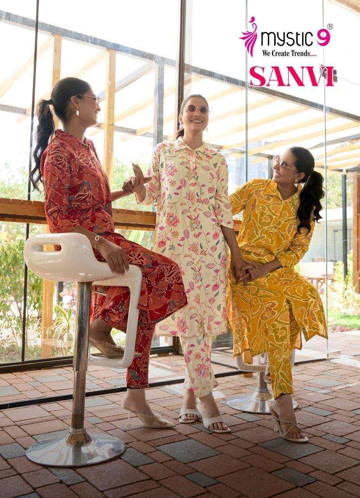 MYSTIC 9 SANVI VOL-01 1001 TO 1010 SERIES VISCOSE DOBBY PRINT DRESSES-00140