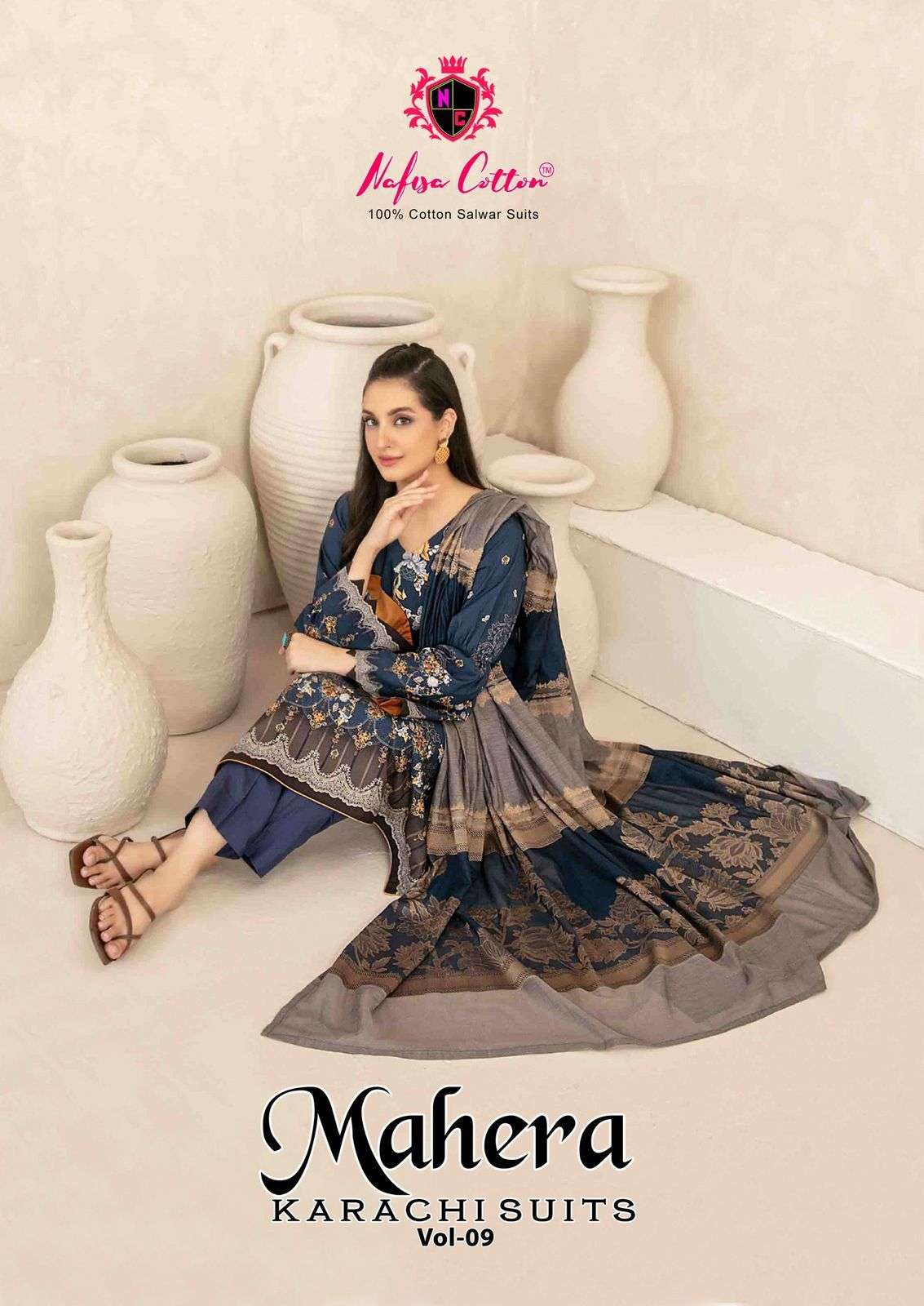 NAFISA COTTON MAHERA KARACHI SUITS VOL-8 8001 TO 8006 SERIES COTTON DRESSES-00062