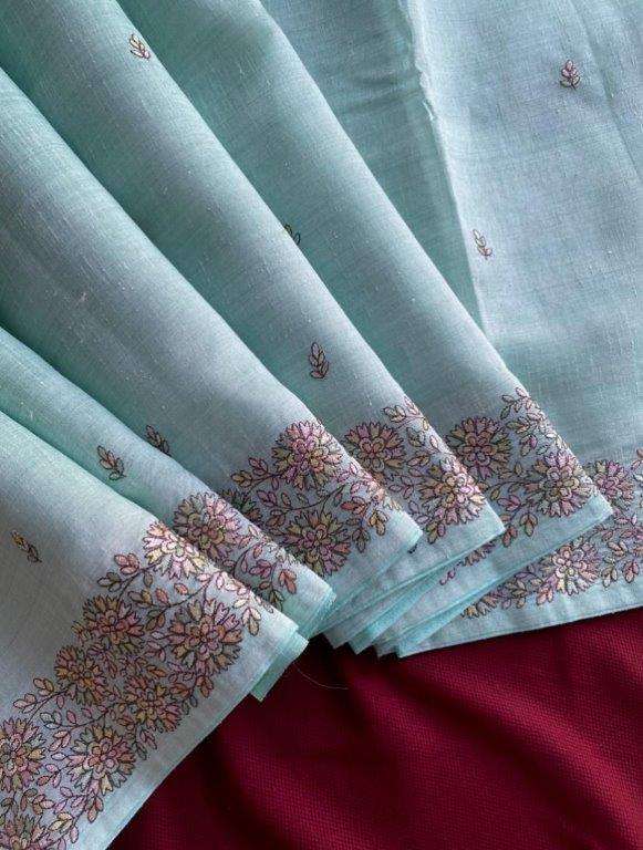 NAISHA BY ASLIWHOLESALE DESIGNER PURE LOOM TUSSAR EMBROIDERY SAREES-00282