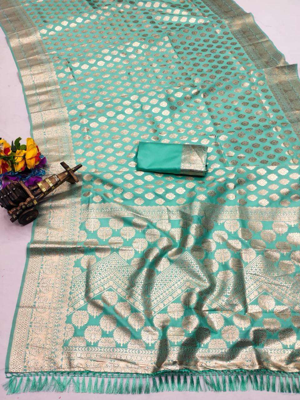 NEENA BY ASLIWHOLESALE DESIGNER SOFT PURE BANARASI SILK PRINT SAREES-00046