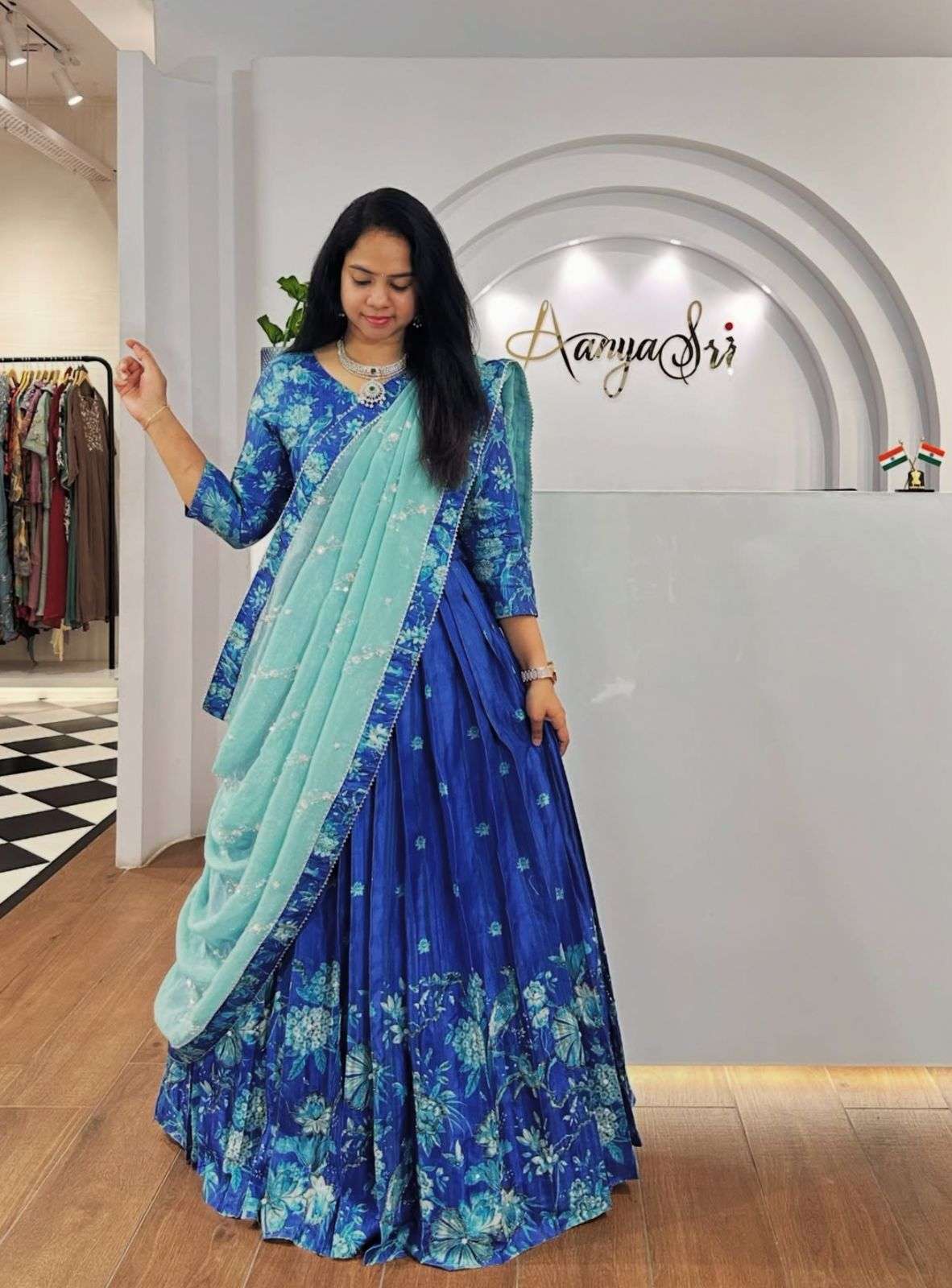 PC-506 HIT DESIGN BY ASLIWHOLESALE DESIGNER FANCY CHINON KALAMKARI LEHENGAS-00045