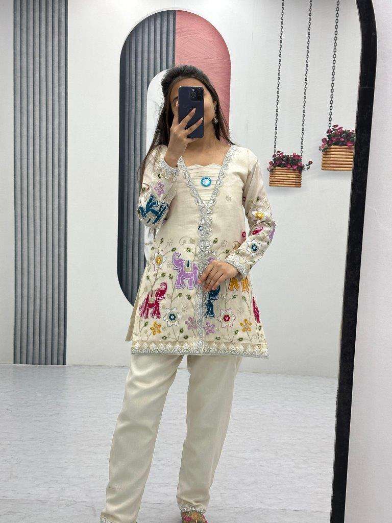 PC-507 HIT DESIGN BY ASLIWHOLESALE DESIGNER FANCY TISSUE SILK CO-ORD SET-00045