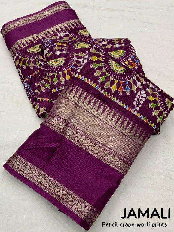 PENCIL CREPE BY ASLIWHOLESALE DESIGNER PURE SOFT COTTON PRINTED SAREES-00254