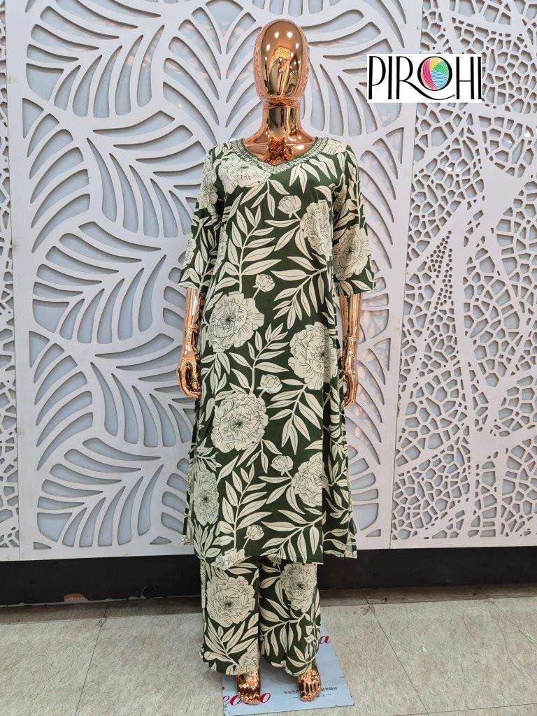 PIROHI SUMMER COLLLECTION 1001 TO 1008 SERIES DESIGNER RAYON PRINTED CO-ORD SET-00140
