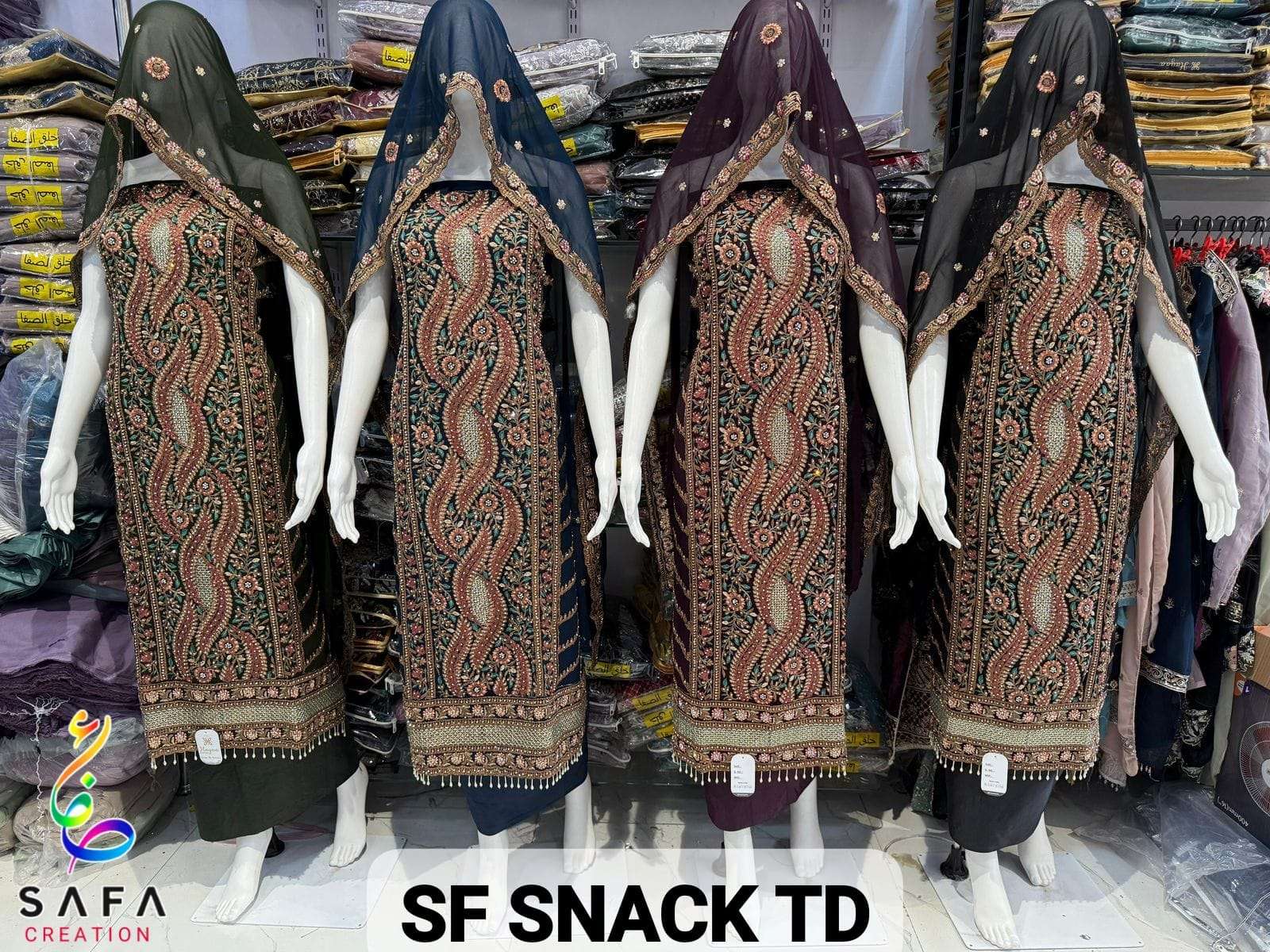SAFA CREATION SNACK TD PURE GEORGETTE EMBROIDERY DRESSES-00203