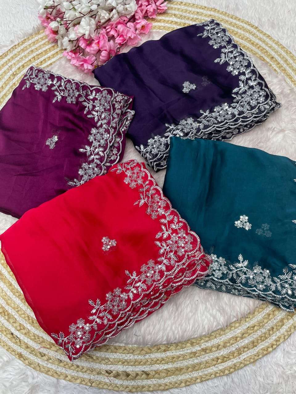 SAKHI VOL-59 BY ASLIWHOLESALE DESIGNER SOFT FANCY RANGOLI WORK SAREES-00219