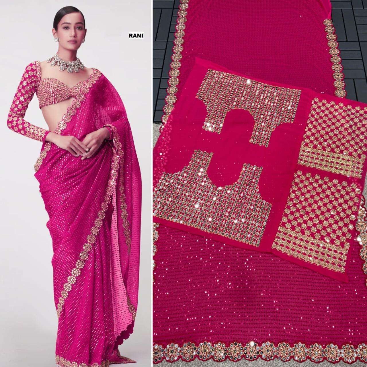SAKHI VOL-75 BY ASLIWHOLESALE DESIGNER SOFT FANCY GEORGETTE WORK SAREES-00219