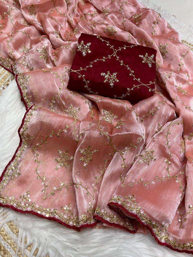 SAKHI VOL-88 BY ASLIWHOLESALE DESIGNER SOFT FANCY JIMMY CHOO WORK SAREES-00219