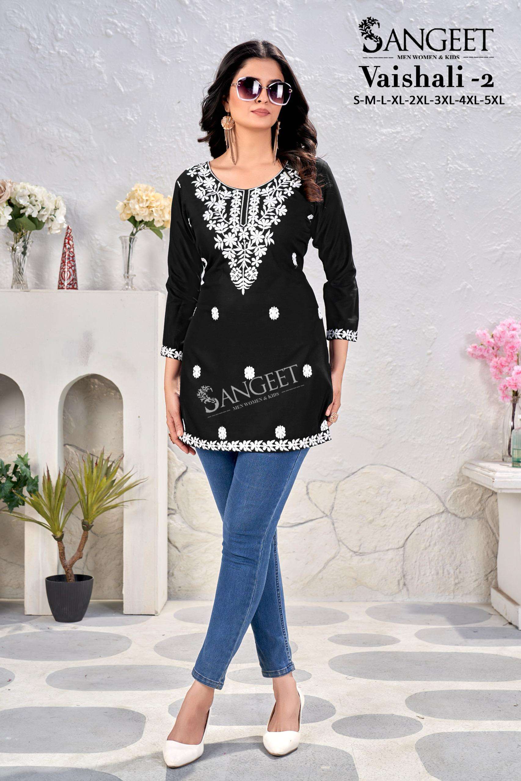 SANGEET VAISHALI VOL-2 1001 TO 1006 SERIES PURE RAYON PRINTED TOPS-00062
