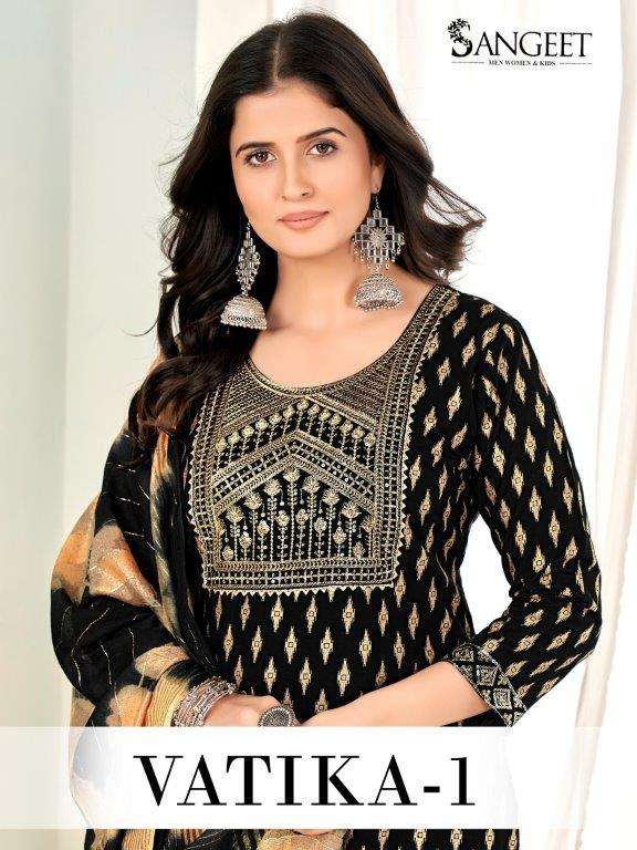 SANGEET VATIKA VOL-1 1001 TO 1008 SERIES PURE RAYON PRINTED DRESSES-00097