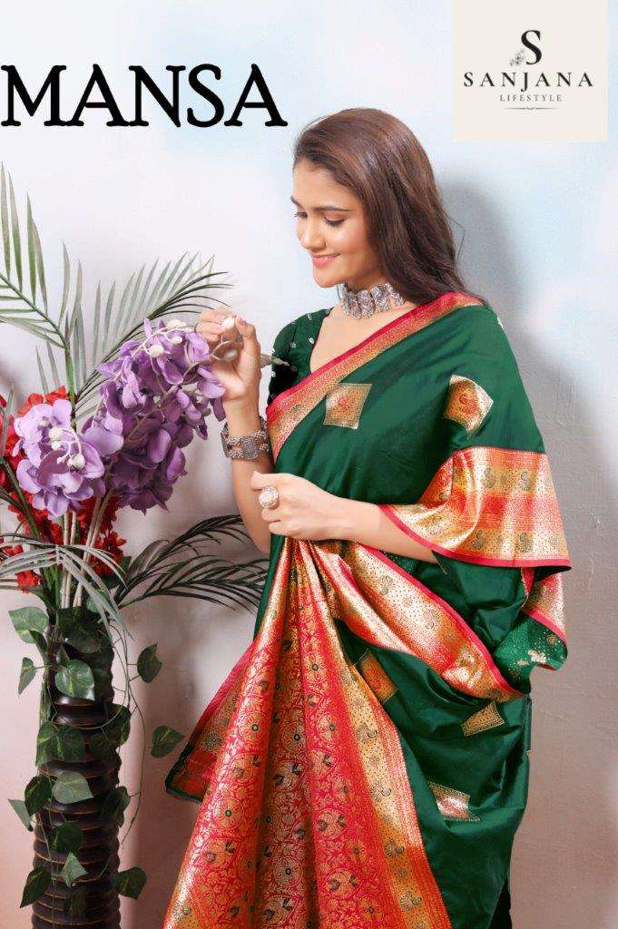 SANJANA LIFESTYLE MANSA 9743-A TO 9743-H DESIGNER SOFT SILK DIGITAL PRINT SAREES-00137