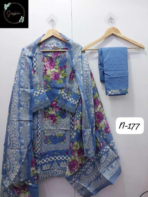 SAPPHIRE AGHA NOORAIN-177 SERIES PURE LAWN PRINTED DRESSES-00272