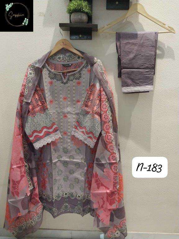 SAPPHIRE AGHA NOORAIN-183 PURE LAWN PRINTED PAKISTANI DRESSES-00272