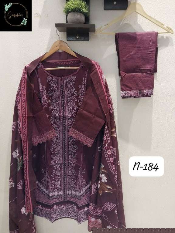 SAPPHIRE AGHA NOORAIN-184 SERIES PURE LAWN PRINTED DRESSES-00272