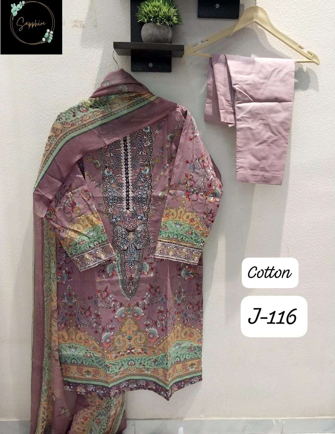 SAPPHIRE JAZMIN VOL-116 SERIES PURE LAWN COTTON PAKISTANI DRESSES-00272