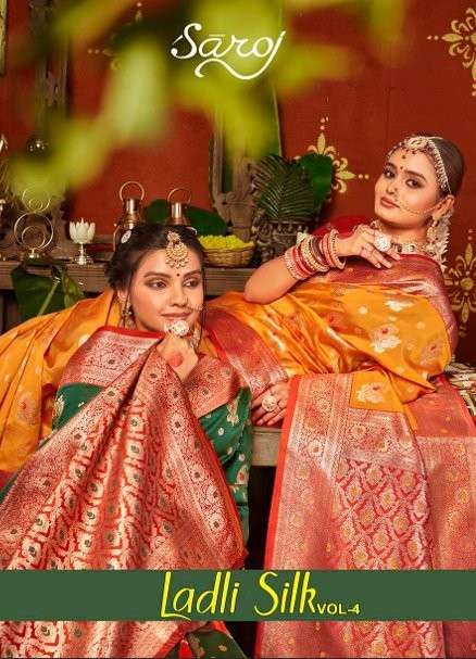 SAROJ LADLI SILK VOL-4 1001 TO 1006 SERIES PURE SILK SAREES-00098