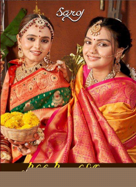 SAROJ PEHELI PASAND SILK VOL-3 1001 TO 1006 SERIES PURE SILK SAREES-00098