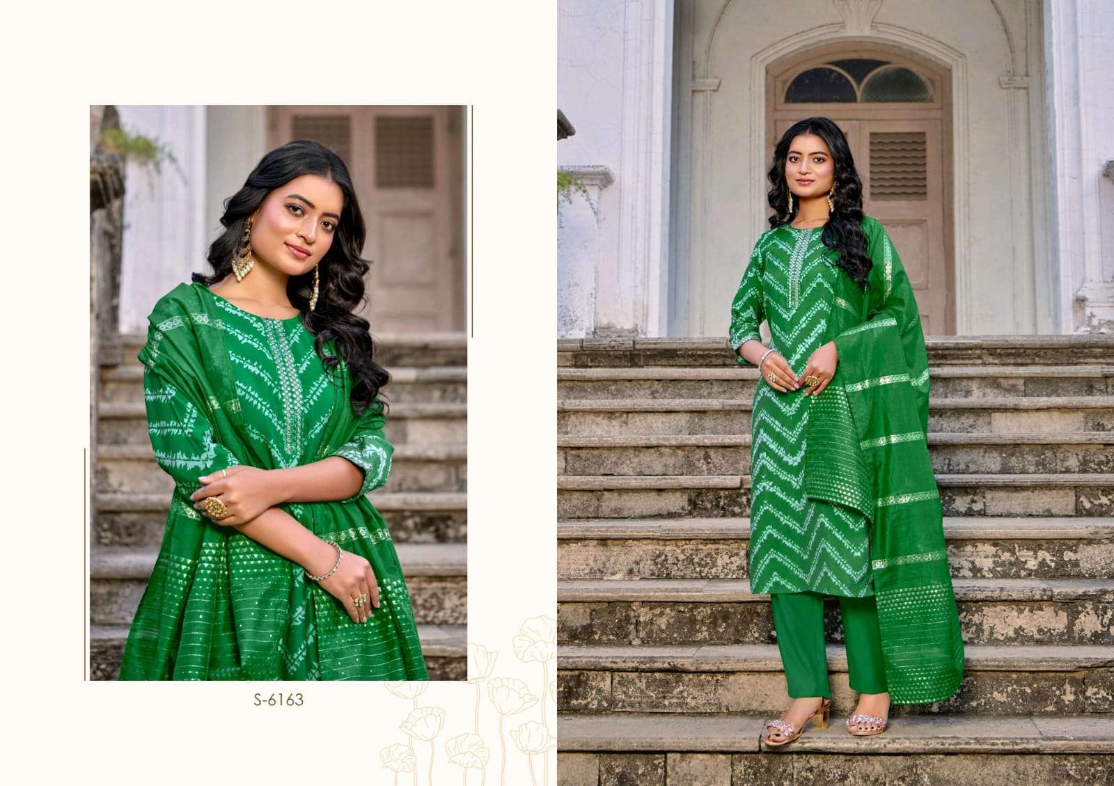 SBS FASHION YAMINI DESIGNER FANCY HEAVY MODAL CHANDERI PRINTED DRESSES-00014