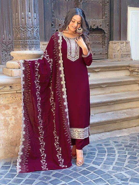 SC478 BY ASLIWHOLESALE DESIGNER PURE VICHITRA SILK EMBROIDERY DRESSES-00264