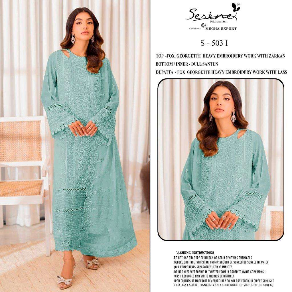 SERENE S-503 COLOURS DESIGNER FAUX GEORGETTE EMBROIDERY PAKISTANI DRESSES-00201