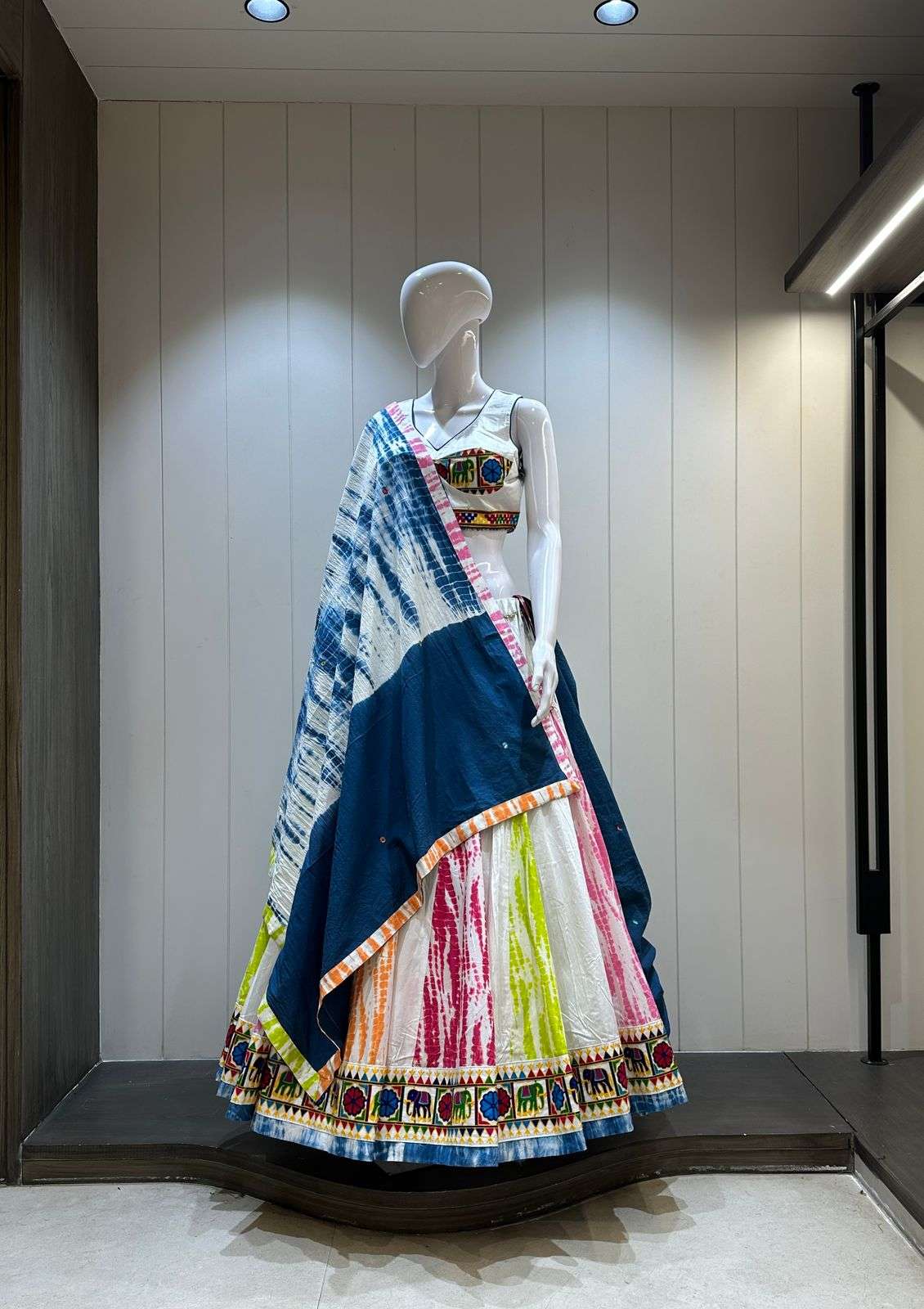 SHIBORI HATHI BY ASLIWHOLESALE DESIGNER PURE CAMRIC COTTON LEHENGAS-00093