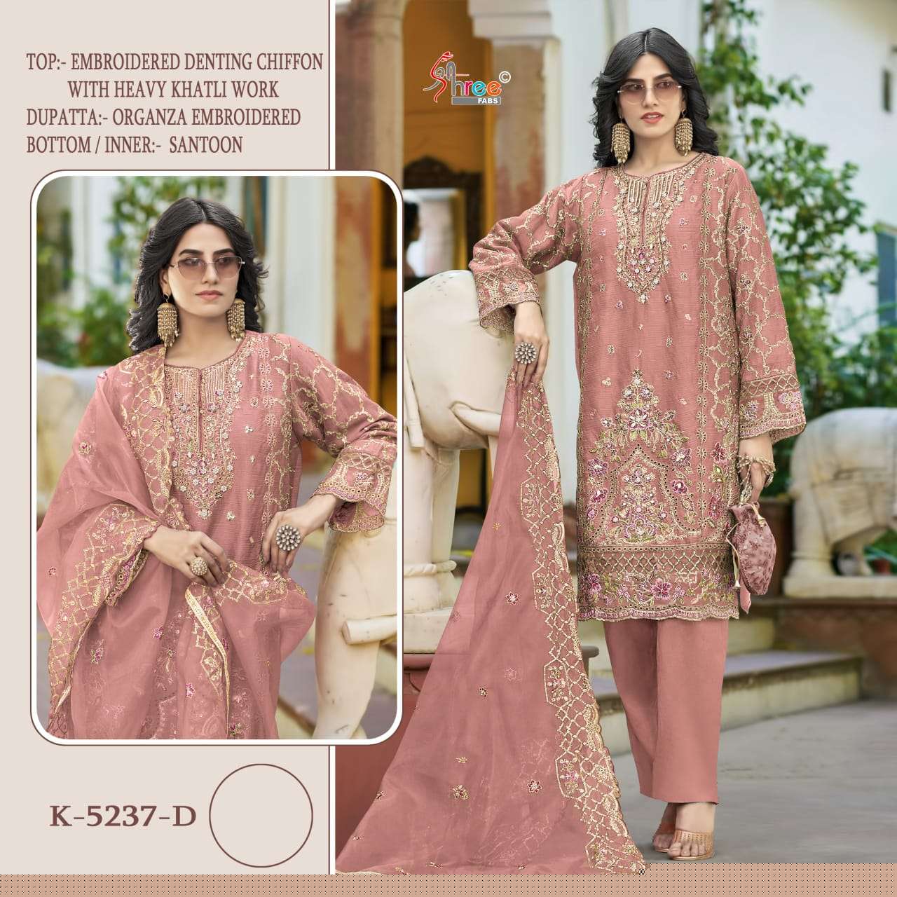 SHREE FABS K-5237 COLOURS DESIGNER CHIFFON EMBROIDERY PAKISTANI DRESSES-00201