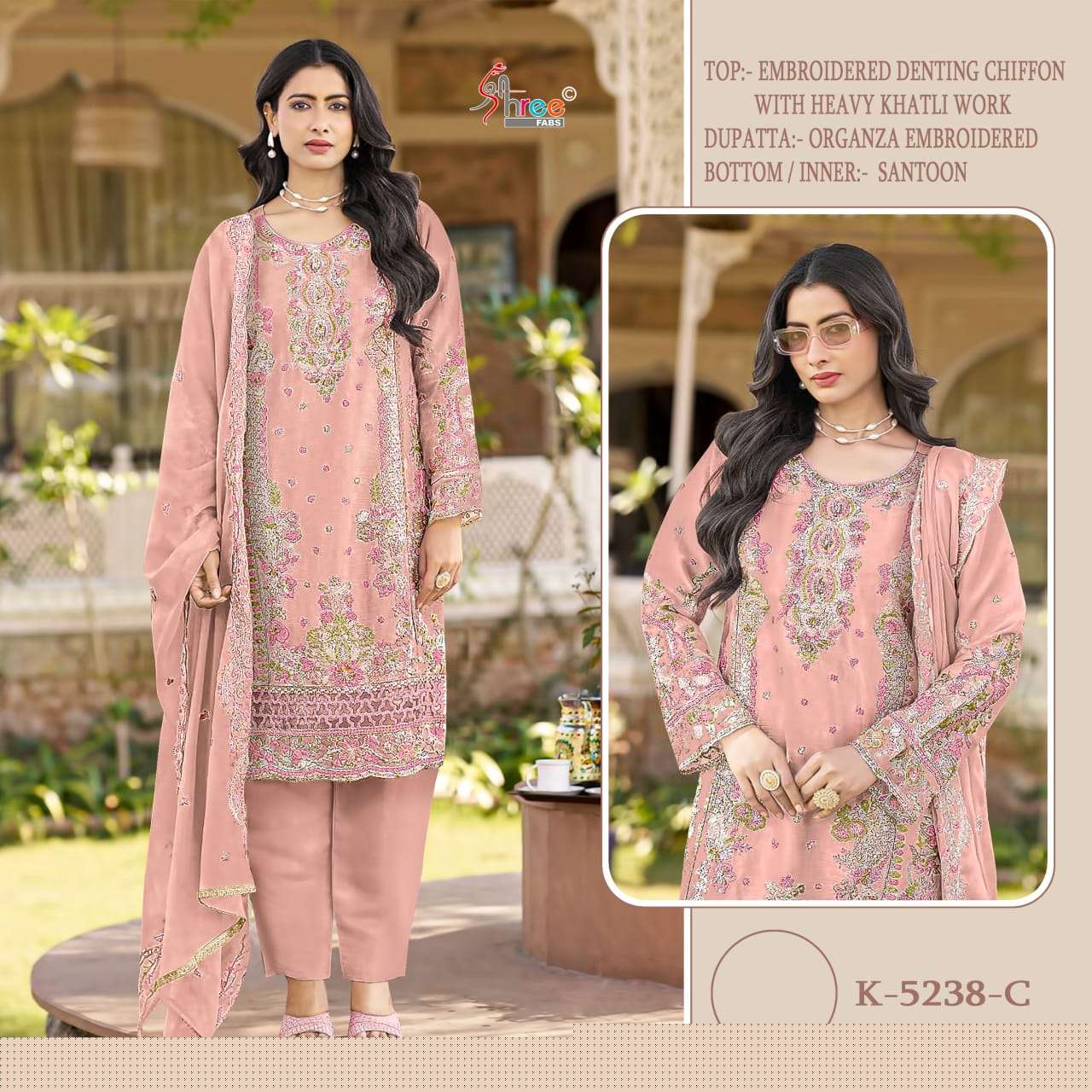 SHREE FABS K-5238 COLOURS DESIGNER CHIFFON EMBROIDERY PAKISTANI DRESSES-00201
