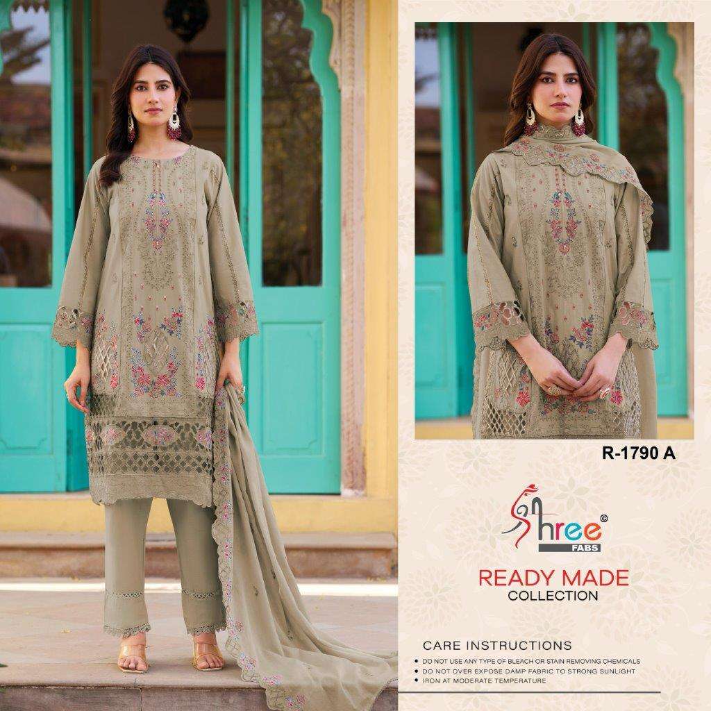 SHREE FABS R-1790 COLOURS HEAVY EMBROIDERED CAMBRIC COTTON PAKISTANI DRESSES-00011