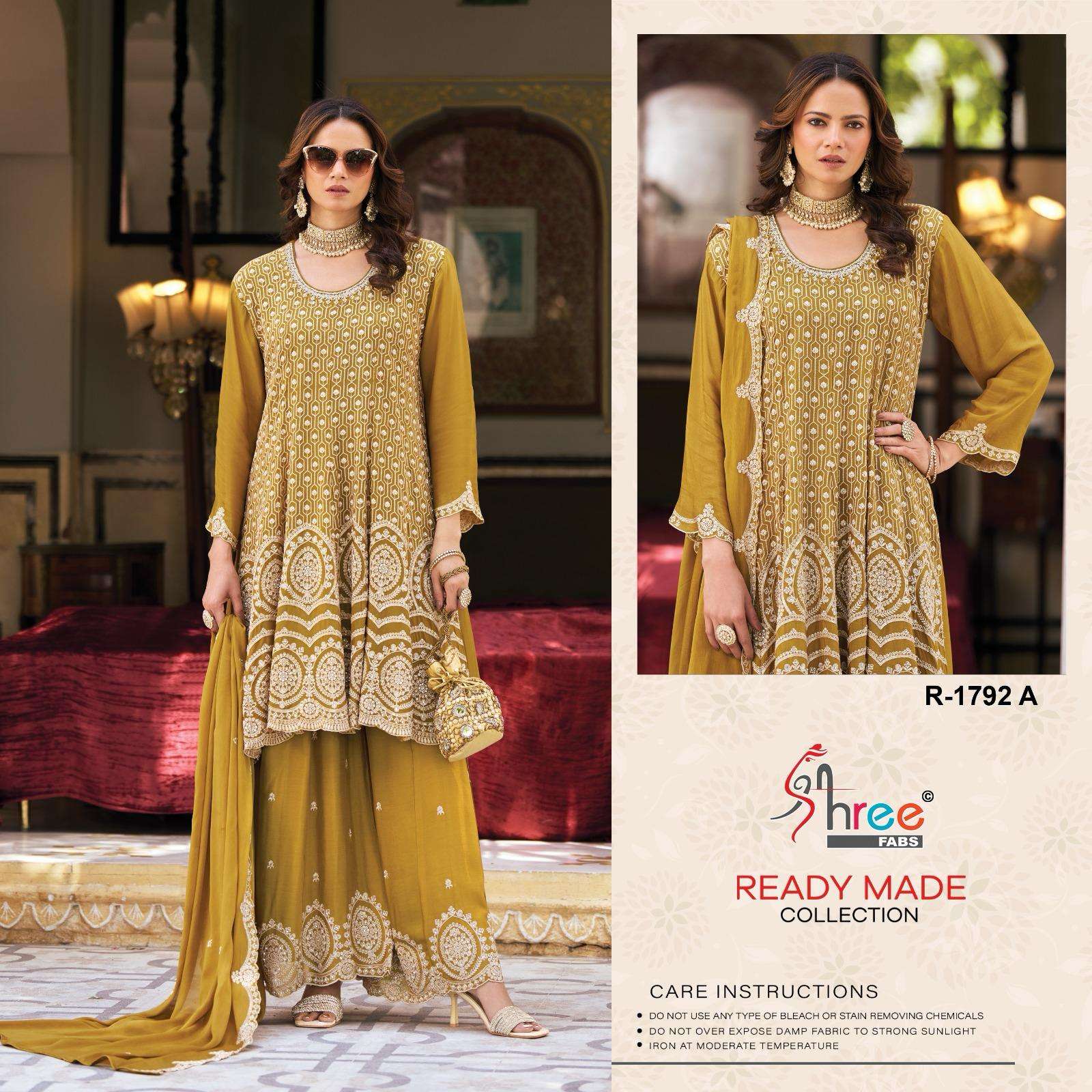 SHREE FABS R-1792 COLOURS HEAVY EMBROIDERED CHINON PAKISTANI DRESSES-00011