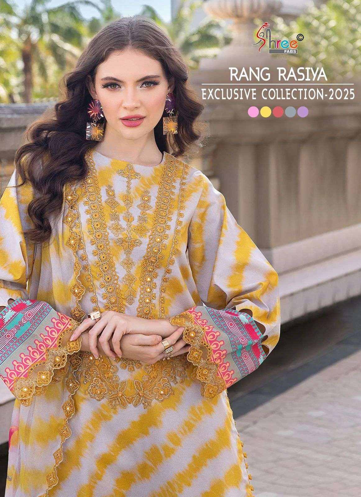 SHREE FABS RANG RASIYA COLLECTION 25 3791 TO 3795 SERIES LAWN PAKISTANI DRESSES-00011
