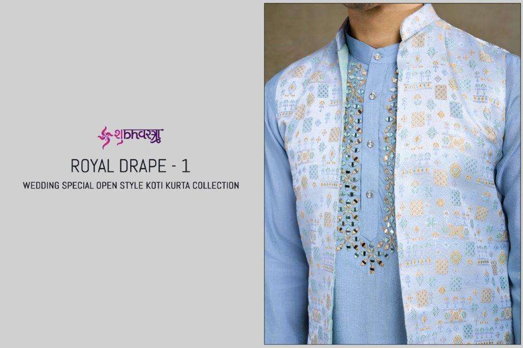 SHUBHAVASTRA ROYAL DRAPE VOL-1 61261 TO 61264 SERIES PURE VISCOSE SILK MENS KURTAS-00278