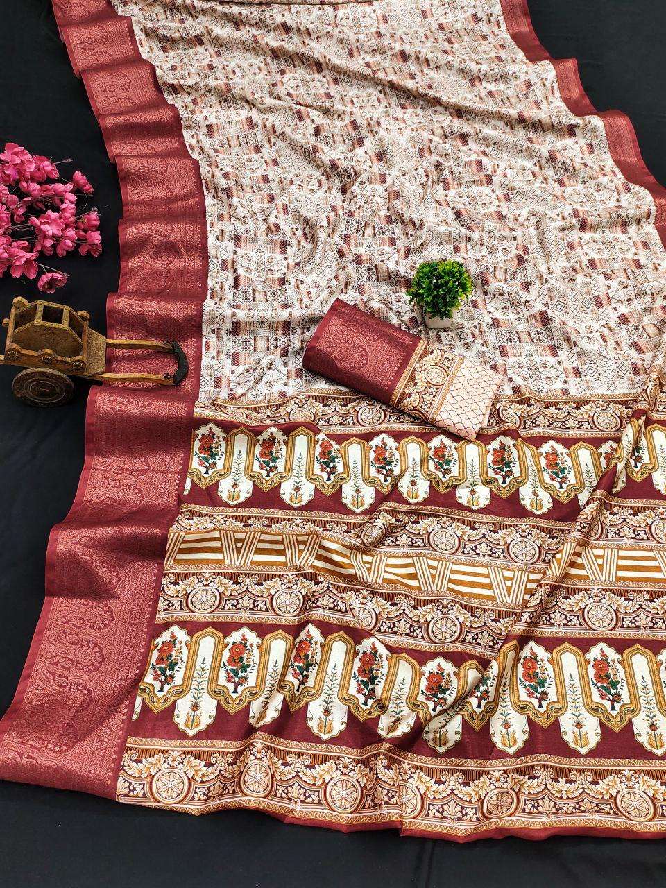SIDDHI COLOUR BY ASLIWHOLESALE DESIGNER PURE DOLA SILK PRINTED SAREES-00279