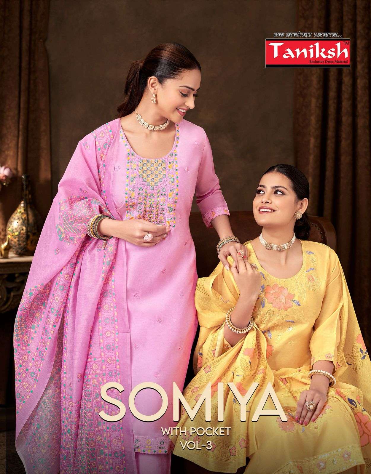 TANIKSH SOMIYA VOL-03 3001 TO 3008 SERIES DESIGNER ROMAN STITCHED DRESSES-00140