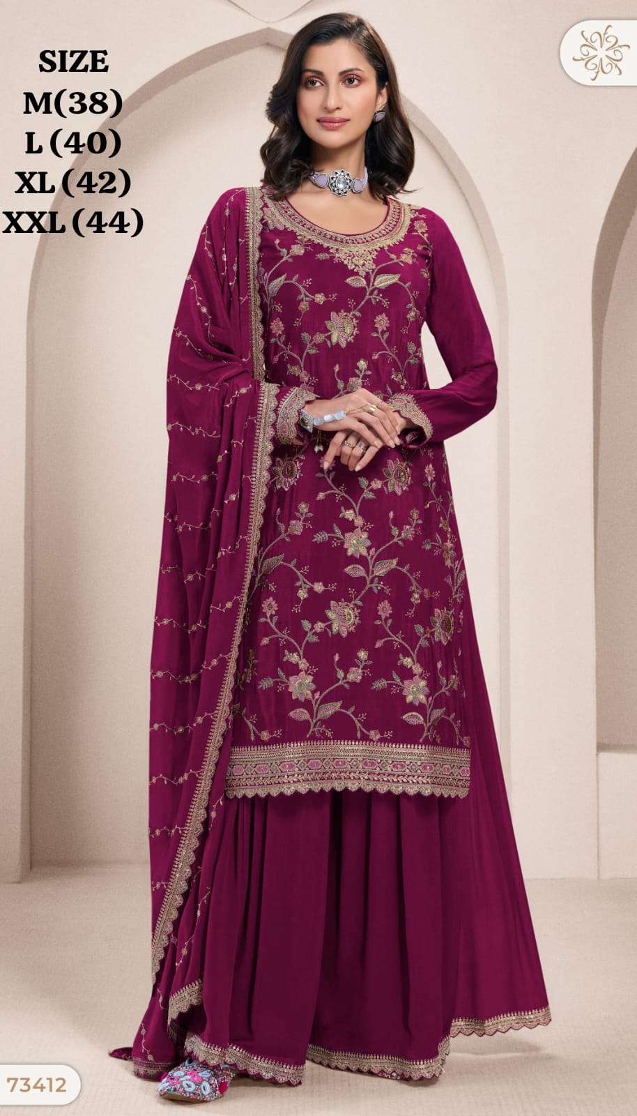 VINAY FASHION LEKHA 73412 AND 73413 SERIES PURE CHINON EMBRPOIDERY DRESSES-00150