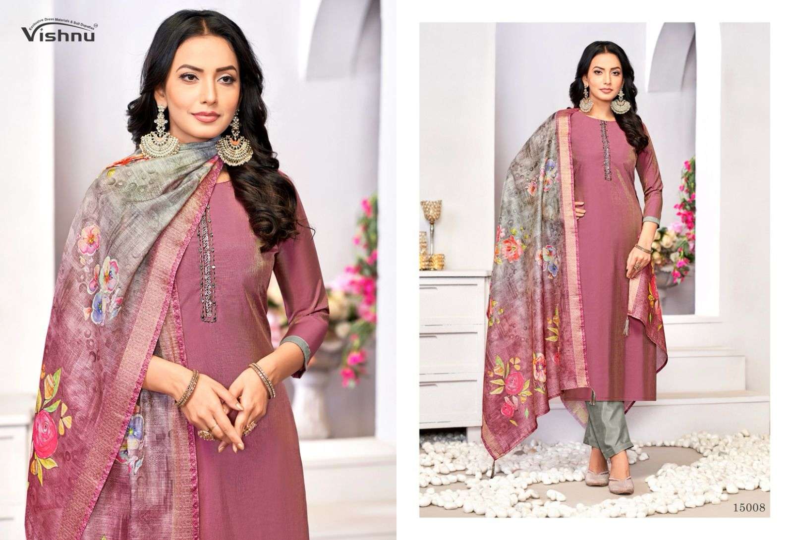 VISHNU ALIZZA PURE ROMAN SIMMER EMROIDERY DRESSES-00011