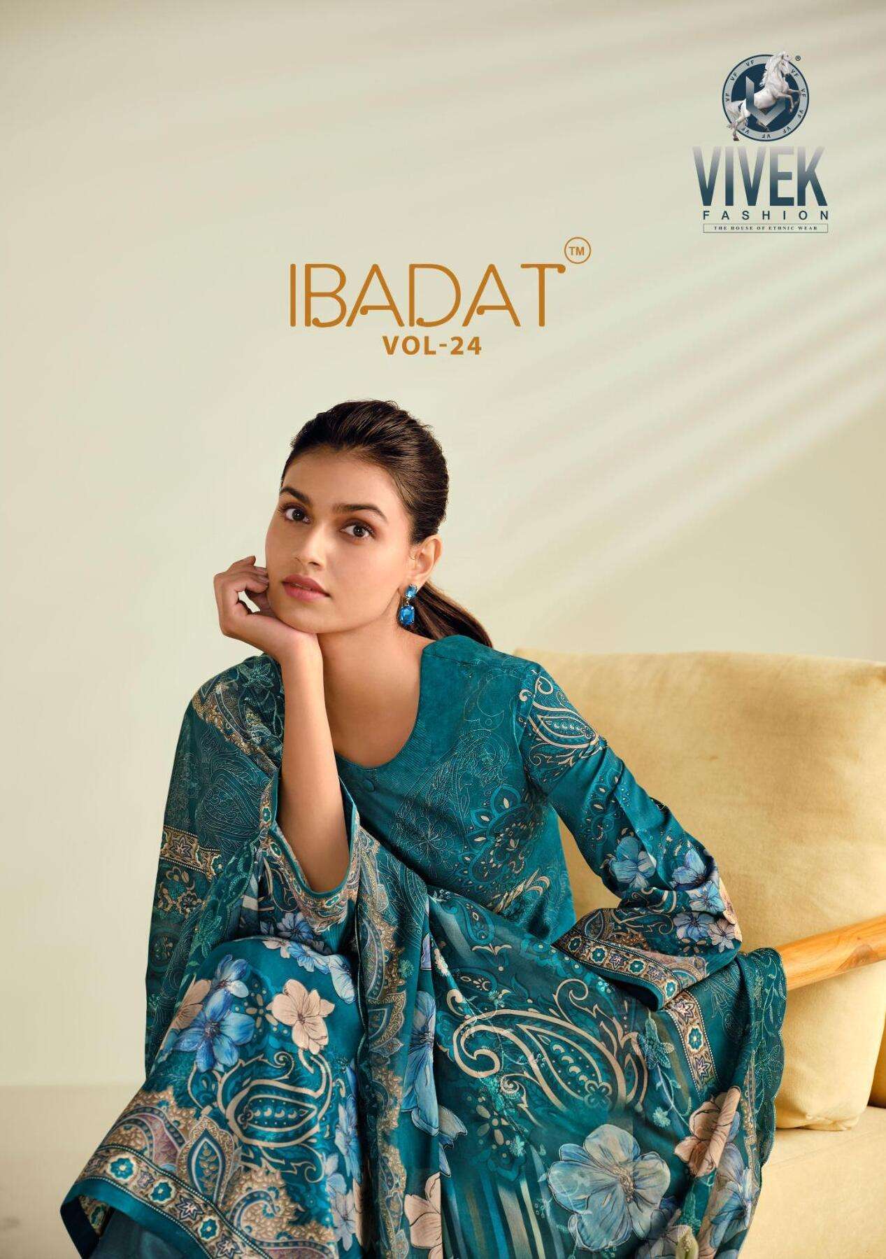 VIVEK FASHION IBADAT VOL-24 21601 TO 21606 SERIES PURE COTTON PRINTED DRESSES-00028