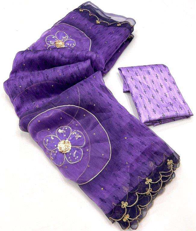503 COLOUR BY ASLIWHOLESALE DESIGNER PURE SOFT ORGANZA PRINTED SAREES-00285