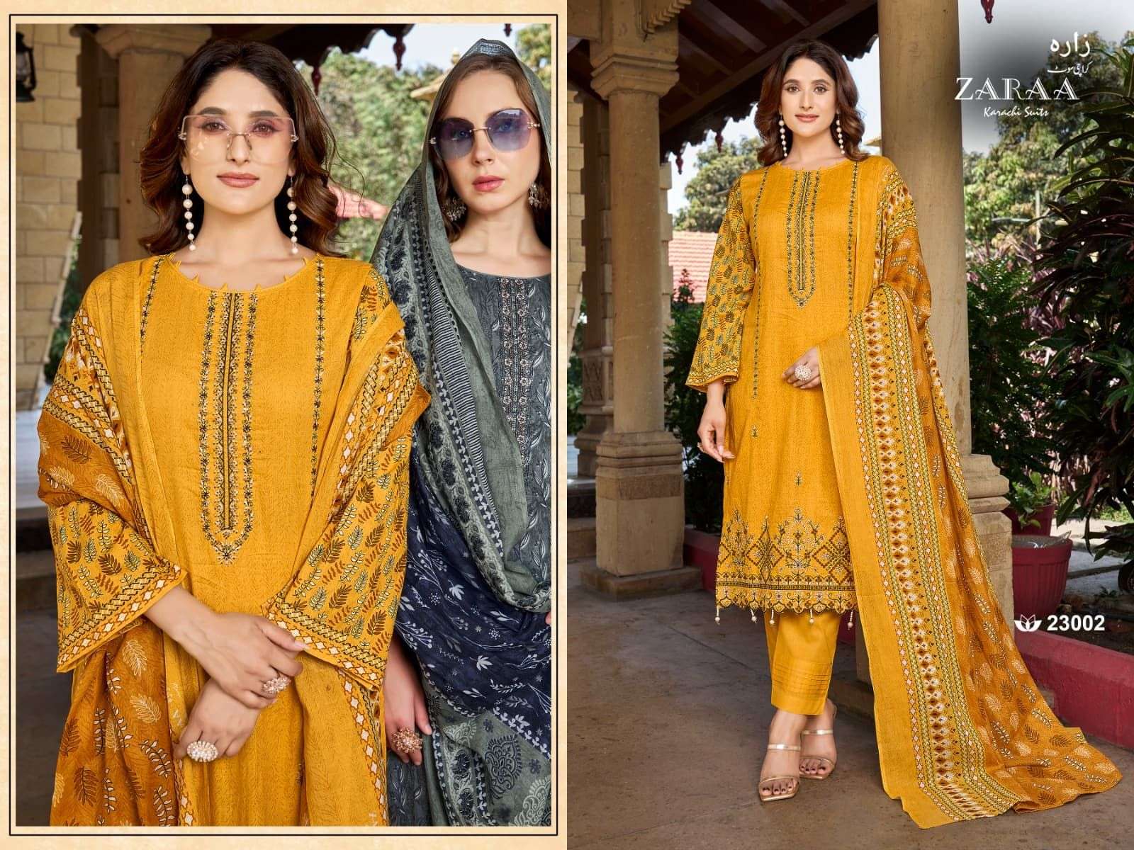 ZARAA RIWAYAT VOL-23 23001 TO 23006 SERIES COTTON DIGITAL PRINT WORK DRESSES-00201