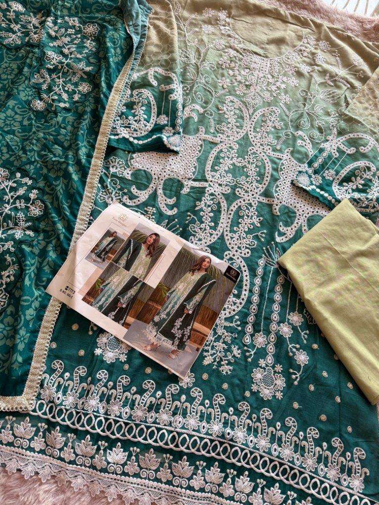 ZIAAZ DESIGNS 542 COLOURS HEAVY CAMBRIC COTTON EMBROIDERED DRESSES-00201