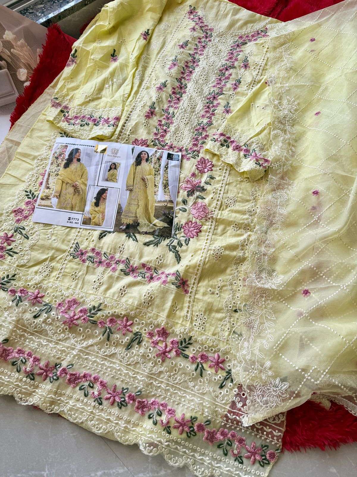 ZIAAZ DESIGNS 903 COLOURS HEAVY CAMBRIC COTTON EMBROIDERED DRESSES-00201