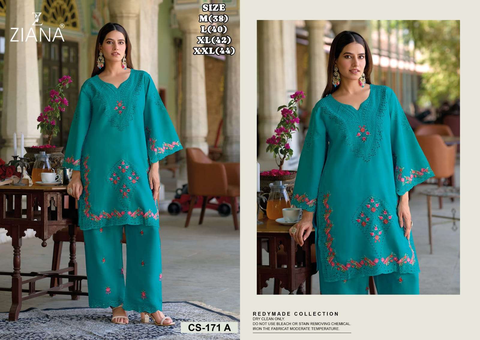 ZIANA 171 COLOURS DESIGNER FACNY ROMAN SILK HEAVY EMBROIDERY DRESSES-00150