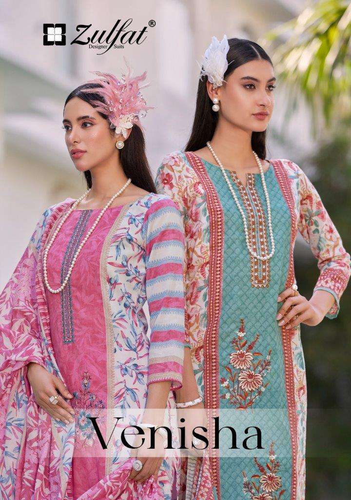 ZULFAT VENISHA 657-001 TO 657-008 SERIES DESIGNER COTTON PRINT DRESSES-00011