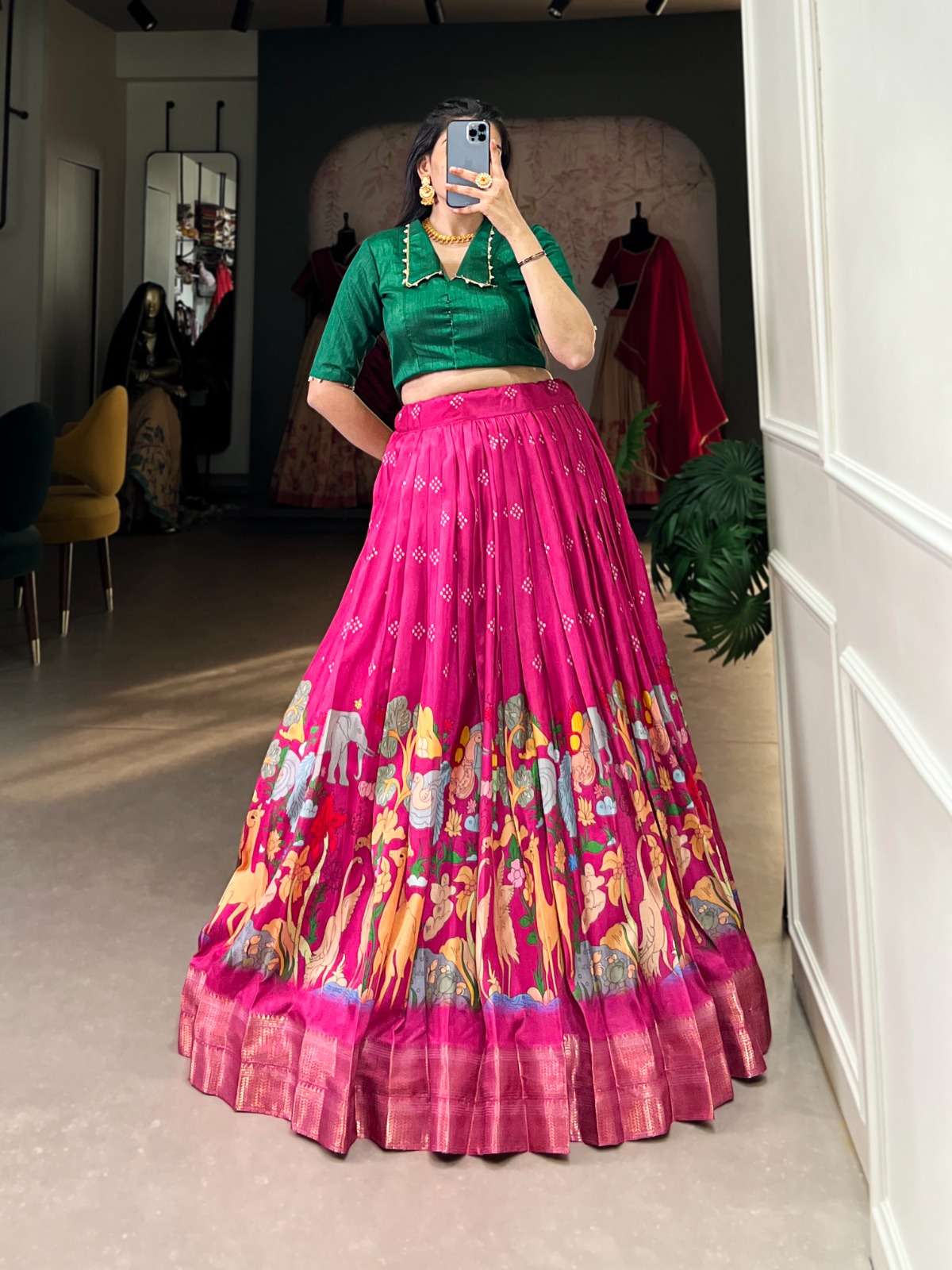 1023 COLOUR BY ASLIWHOLESALE FANCY DESIGNER DOLA SILK PRINTED LEHENGAS-00195