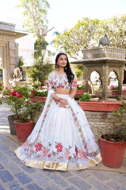 1413 COLOUR BY ASLIWHOLESALE DESIGNER PURE GEORGETTE LEHENGA-00195