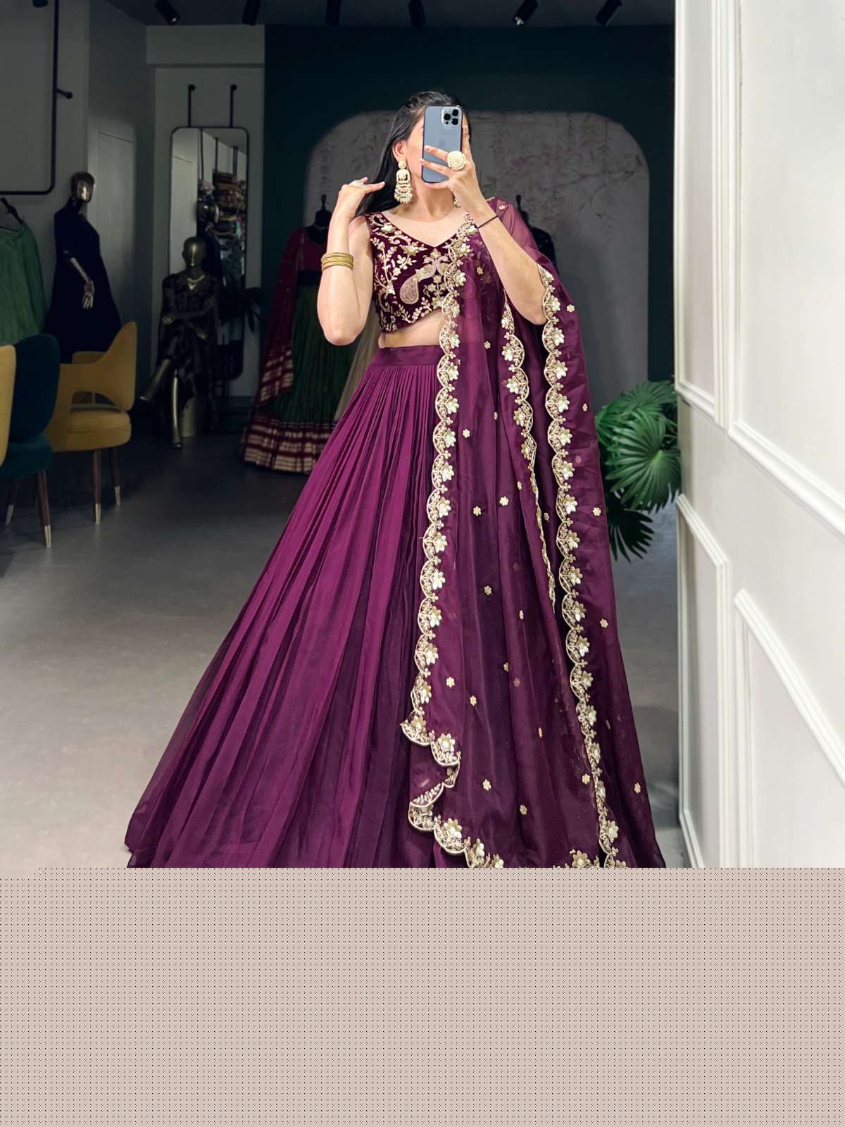 1431 COLOUR BY ASLIWHOLESALE DESIGNER PURE ORGANZA EMBROIDERY LEHENGA-00195