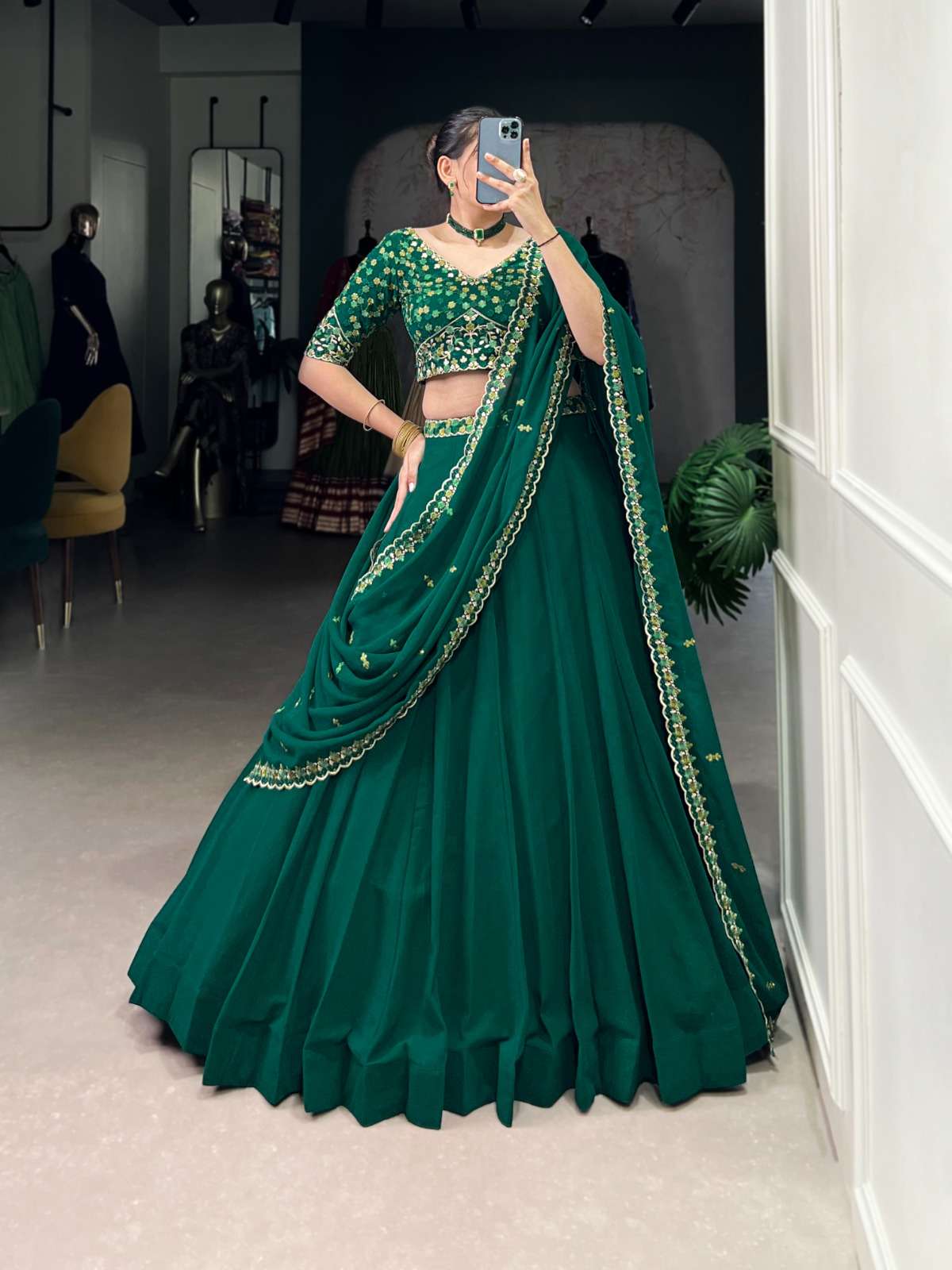1447 COLOUR BY ASLIWHOLESALE DESIGNER PURE GEORGETTE LEHENGA-00195