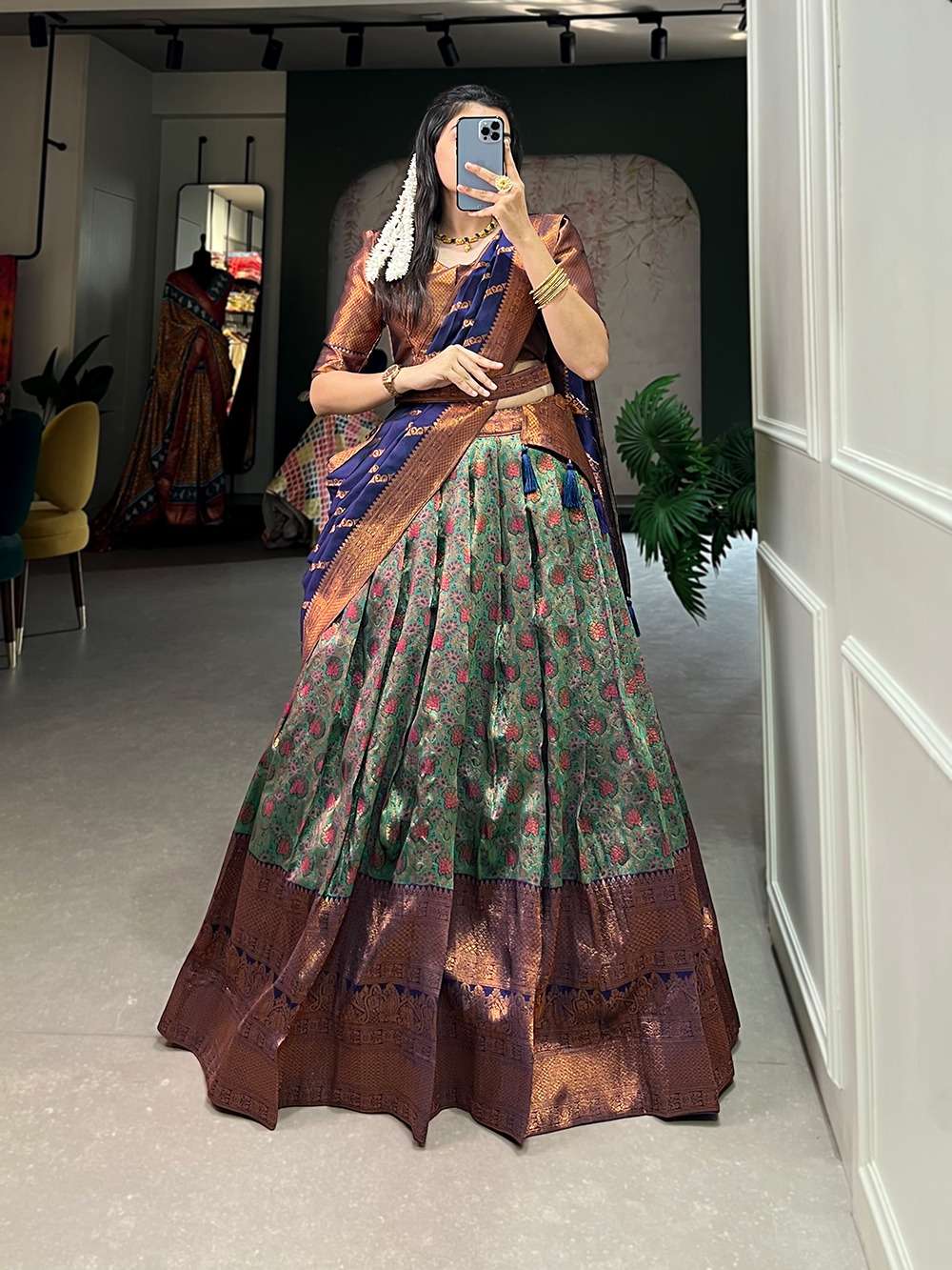 2000 COLOUR BY ASLIWHOLESALE FANCY DESIGNER JACQUARD SILK LEHENGAS-00185