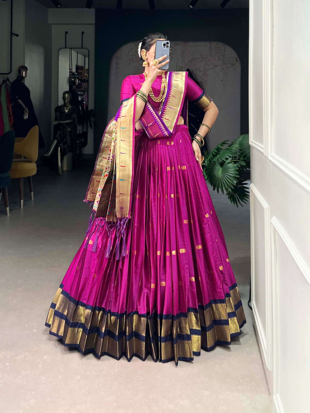 2017 COLOUR BY ASLIWHOLESALE DESIGNER PURE JACQUARD SILK LEHENGAS-00195