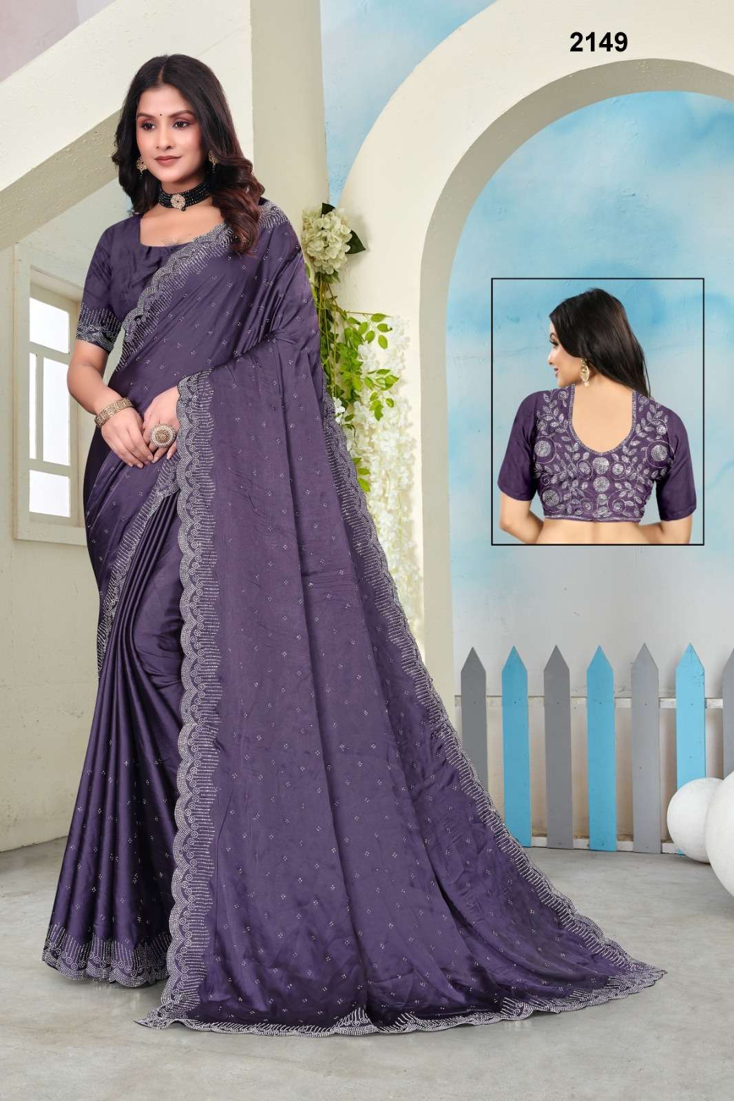 2149 COLOUR BY ASLIWHOLESALE DESIGNER PURE SATIN SILK EMBROIDERY SAREES-00103