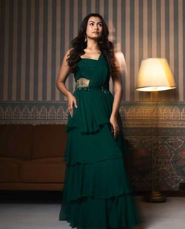 24 DESIGN BY ASLIWHOLESALE DESIGNER PURE GEORGETTE LEHENGAS-00287